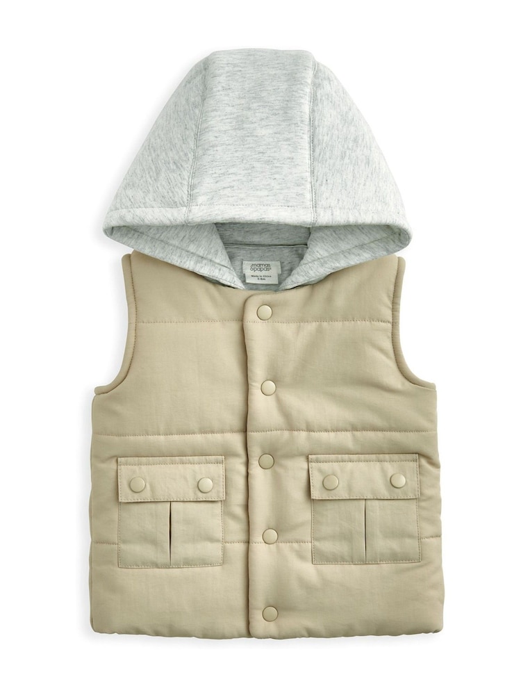Mamas & Papas Hooded Brown Gilet - Image 2 of 3 Mamas & Papas Hooded Brown Gilet - Image 2 of 3