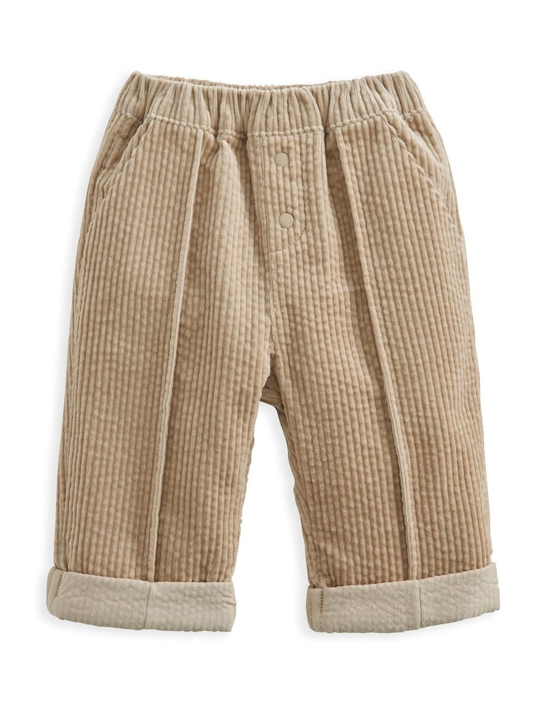 Mamas & Papas Corduroy 100% Cotton Brown Trousers - Image 2 of 3