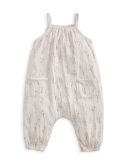 Mamas & Papas Oversized Cream Lavender Print Romper - Image 2 of 3