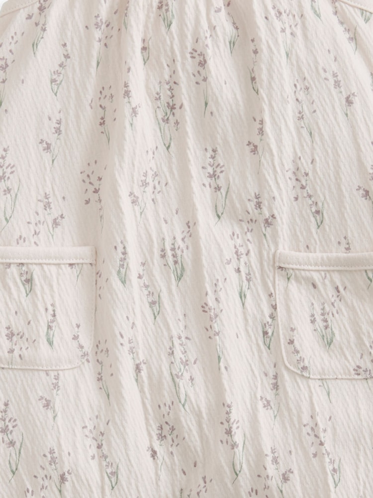 Mamas & Papas Oversized Cream Lavender Print Romper - Image 3 of 3