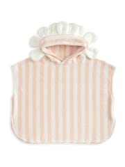 Mamas & Papas Pink Flower Petal Striped Towelling 100% Cotton Poncho - Image 2 of 3
