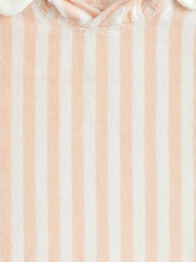 Mamas & Papas Pink Flower Petal Striped Towelling 100% Cotton Poncho - Image 3 of 3 Mamas & Papas Pink Flower Petal Striped Towelling 100% Cotton Poncho - Image 3 of 3