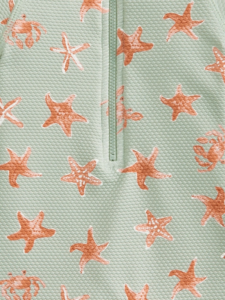 Mamas & Papas Green Star Fish Print Swimsuit - Image 3 of 3