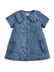 Mamas & Papas Blue 100% Cotton Denim Shirt Dress - Image 2 of 2