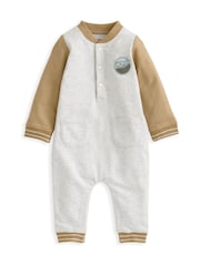 Mamas & Papas Basketball Collar Brown Romper - Image 2 of 3