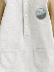 Mamas & Papas Basketball Collar Brown Romper - Image 3 of 3