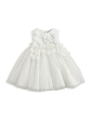 Mamas & Papas 3D Scattered Flower White Dress - Image 2 of 3