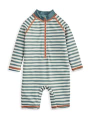 Mamas & Papas Blue Stripe Long Sleeve Rashsuit - Image 1 of 2