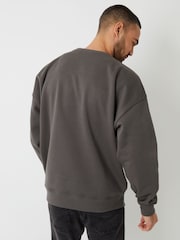 Threadbare Grey Oversized Fit Crew Neck Sweatshirt - Image 2 of 4