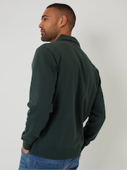 Threadbare Green Quarter Zip Collared Sweatshirt - Image 2 of 4
