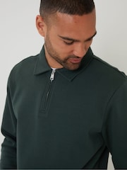 Threadbare Green Quarter Zip Collared Sweatshirt - Image 4 of 4