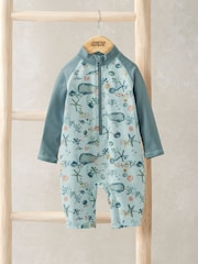 Mamas & Papas Blue Whale Print Long Sleeve Rashsuit - Image 1 of 1