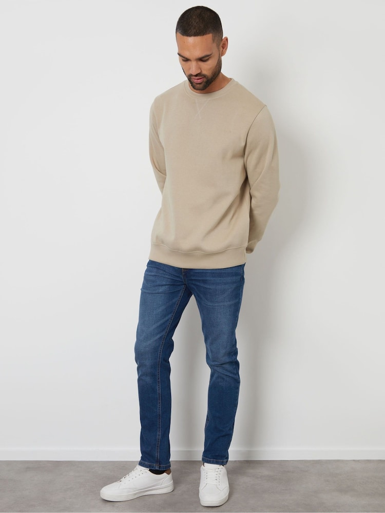 Threadbare Natural Crew Neck Sweatshirt - Image 3 of 4