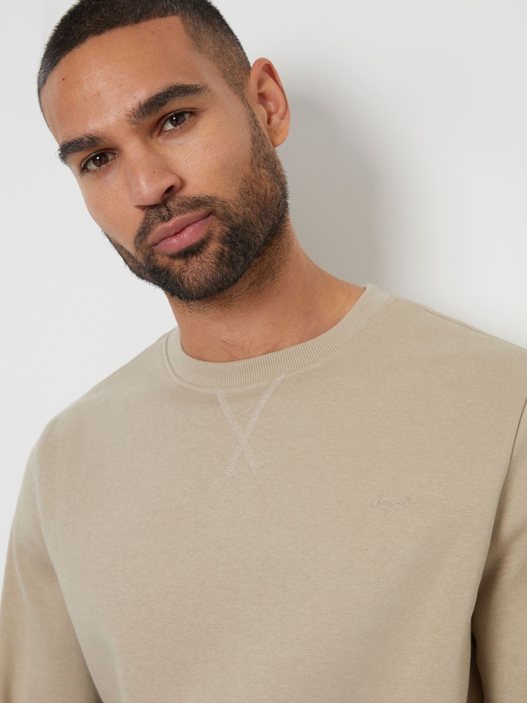 Threadbare Natural Crew Neck Sweatshirt - Image 4 of 4 Threadbare Natural Crew Neck Sweatshirt - Image 4 of 4