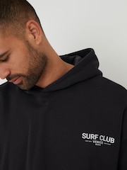 Threadbare Black Graphic Print Relaxed Fit Pullover Hoodie - Image 4 of 5