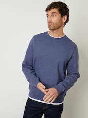 Gemêleerd denim - Threadbare Mock Crew Neck Sweatshirt - Image 1 of 4