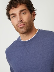 Gemêleerd denim - Threadbare Mock Crew Neck Sweatshirt - Image 4 of 4
