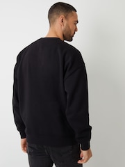 Threadbare Black Oversized Fit Crew Neck Sweatshirt - Image 2 of 4