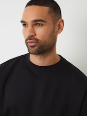 Threadbare Black Oversized Fit Crew Neck Sweatshirt - Image 4 of 4