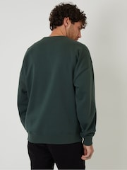 Threadbare Forest Green Oversized Fit Crew Neck Sweatshirt - Image 2 of 4