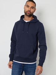 Blå - Threadbare Mock T-Shirt Pullover Hoodie - Bild 1 av 4