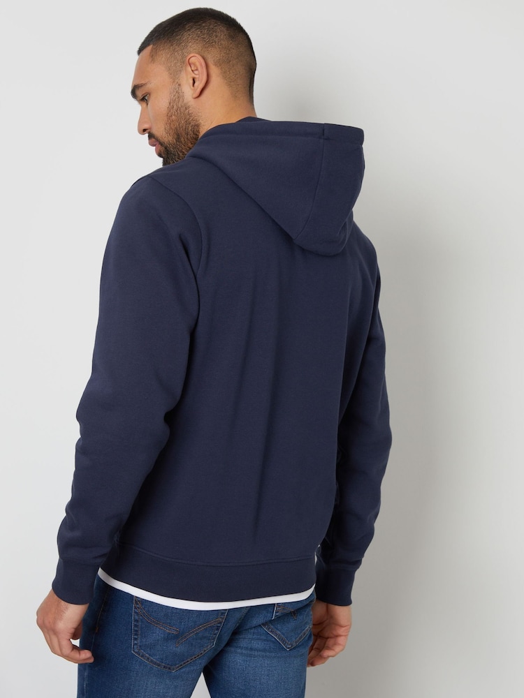 Blå - Threadbare Mock T-Shirt Pullover Hoodie - Bild 2 av 4