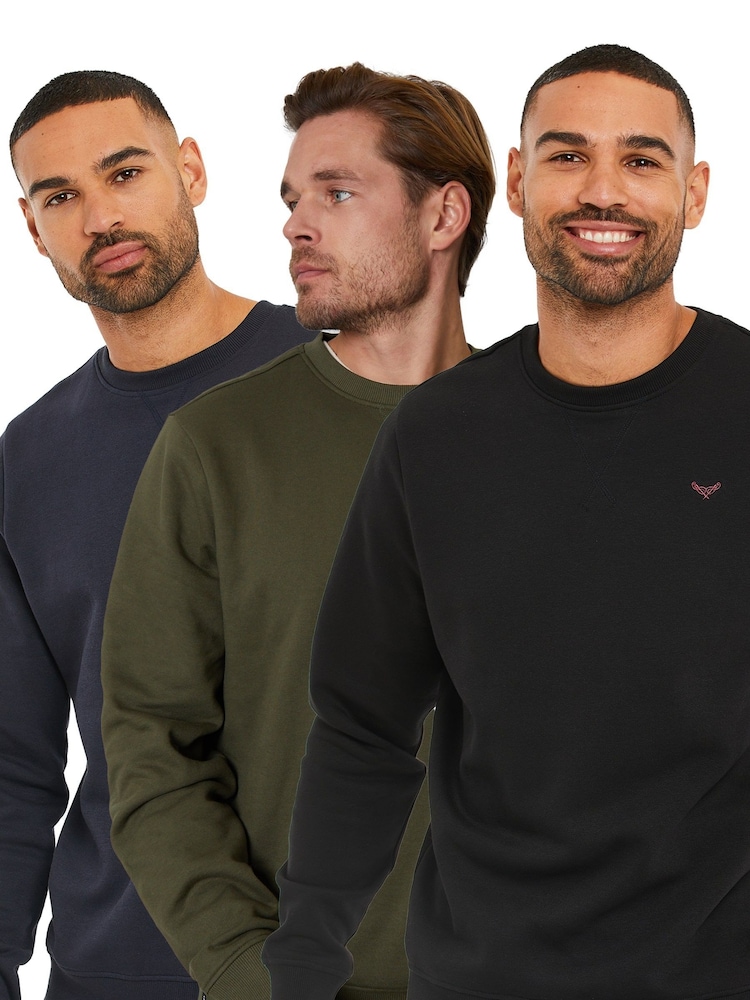 Threadbare Multi Crew Neck Sweatshirts 3 Pack - Image 1 of 5