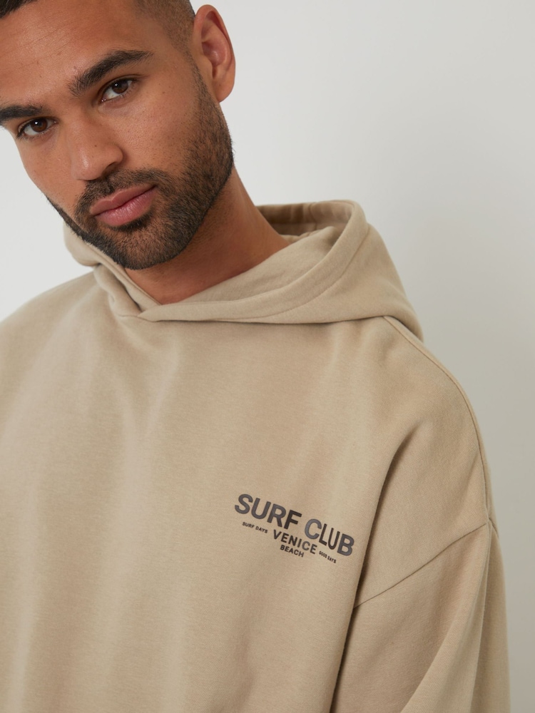 Threadbare Natural Graphic Print Relaxed Fit Pullover Hoodie - Image 5 of 5