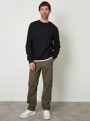 Threadbare Black Mock Crew Neck Sweatshirt - Image 3 of 4