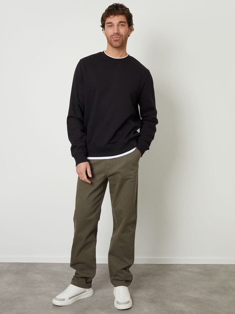 Zwart - Threadbare Mock Crew Neck Sweatshirt - Image 3 of 4