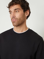 Threadbare Black Mock Crew Neck Sweatshirt - Image 4 of 4