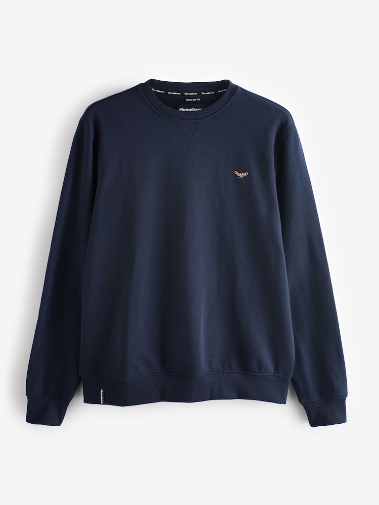 Threadbare Blue/Grey/Black Crew Neck Sweatshirts 3 Pack - Image 8 of 8