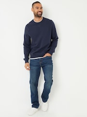 Threadbare Navy Mock Crew Neck Sweatshirt - Image 3 of 4