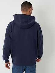 Threadbare Navy Oversized Fit Pullover Hoodie - Image 2 of 4