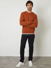 Threadbare Orange Mock Crew Neck Sweatshirt - Image 2 of 4