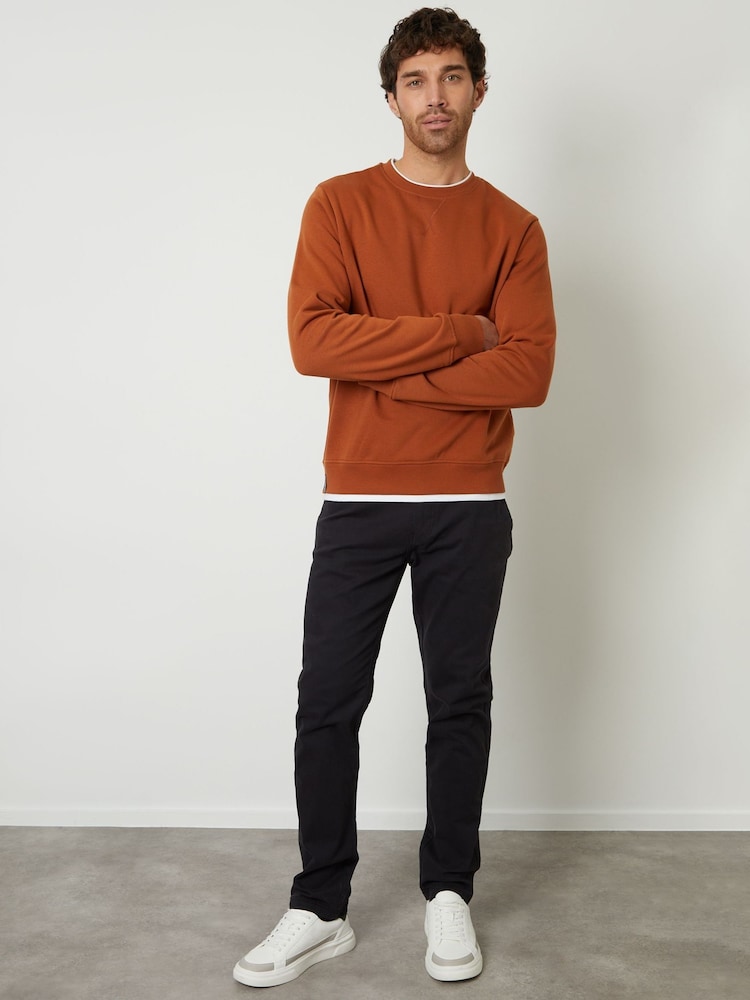 Threadbare Orange Mock Crew Neck Sweatshirt - Image 2 of 4
