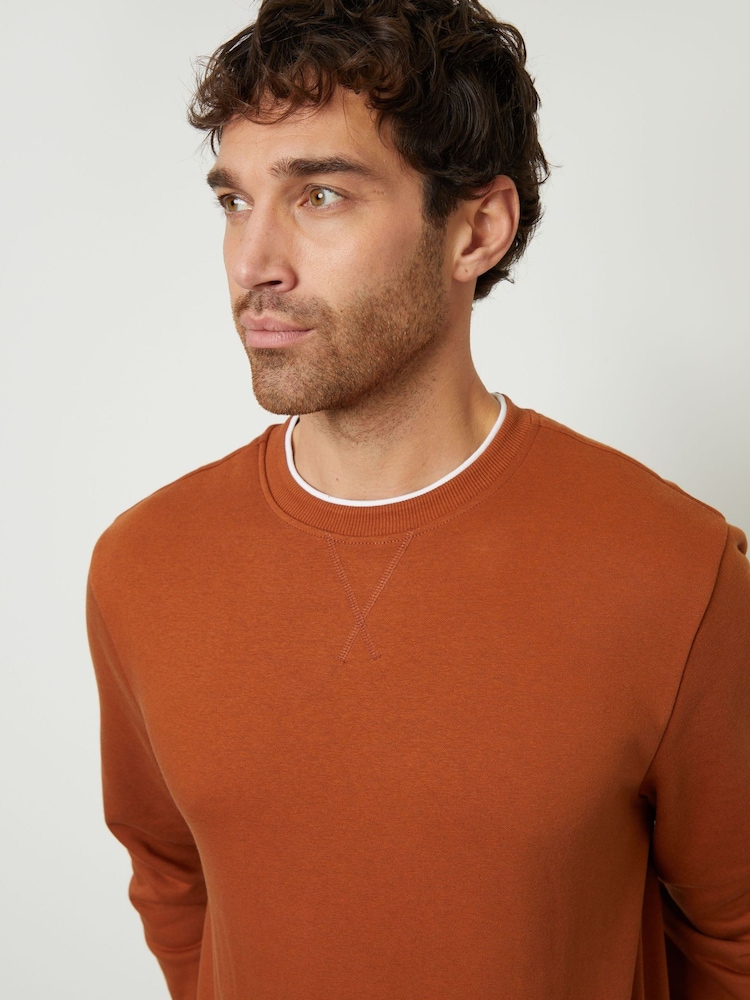 Threadbare Orange Mock Crew Neck Sweatshirt - Image 4 of 4