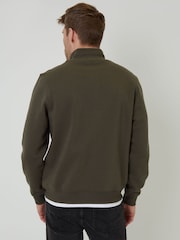 Хакі - Threadbare Mock футболки Quarter Zip світшот - Image 2 of 4