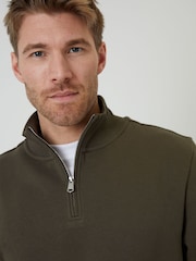 Хакі - Threadbare Mock футболки Quarter Zip світшот - Image 4 of 4