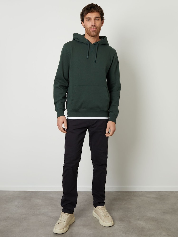 Donkergroen - Threadbare Mock T-Shirt Pullover Hoodie - Image 3 of 4