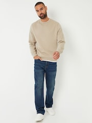 Threadbare Natural Mock Crew Neck Sweatshirt - Image 3 of 4