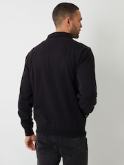 Threadbare Black Zip Up Collared Sweatshirt - Image 2 of 4