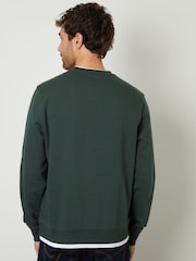 Threadbare Forest Green Mock Crew Neck Sweatshirt - Image 2 of 4