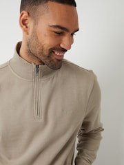 Кремовый - Threadbare Четверть молнии на шее свитшот - Изображение 4 из 4