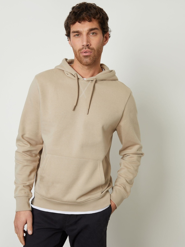 Threadbare Natural Mock T-Shirt Pullover Hoodie - Image 1 of 4