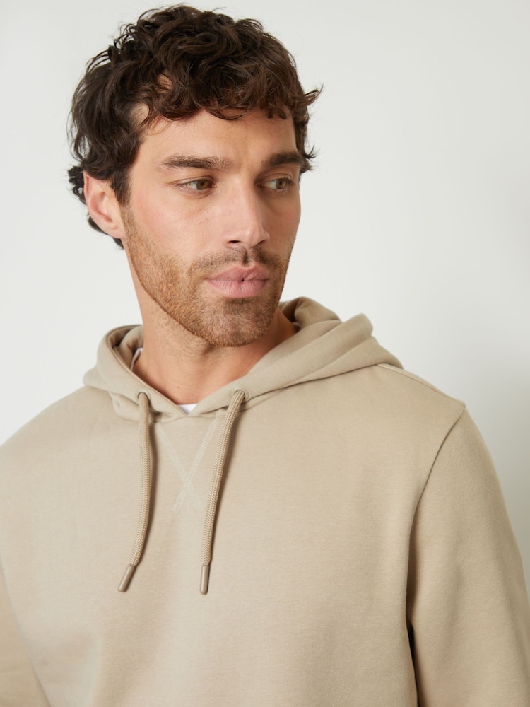 Threadbare Natural Mock T-Shirt Pullover Hoodie - Image 4 of 4
