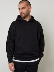 Threadbare Black Oversized Fit Pullover Hoodie - Image 1 of 4