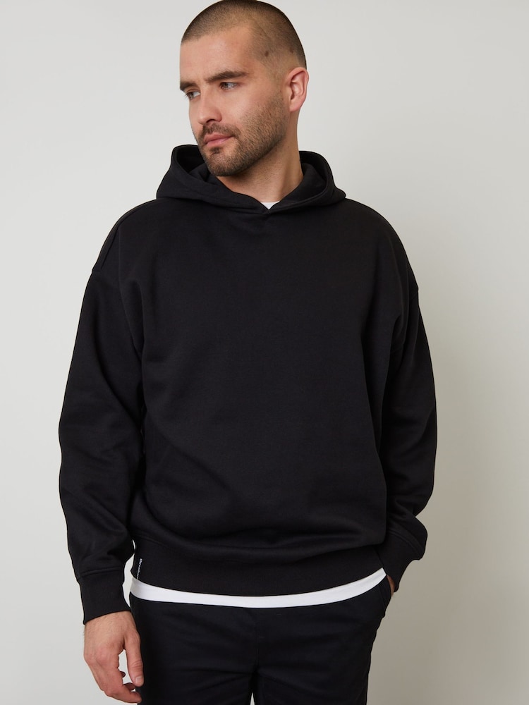 Threadbare Black Oversized Fit Pullover Hoodie - Image 1 of 4