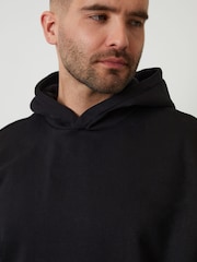 Threadbare Black Oversized Fit Pullover Hoodie - Image 4 of 4