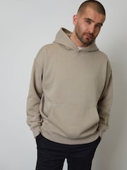 Threadbare Cream Oversized Fit Pullover Hoodie - Image 1 of 4